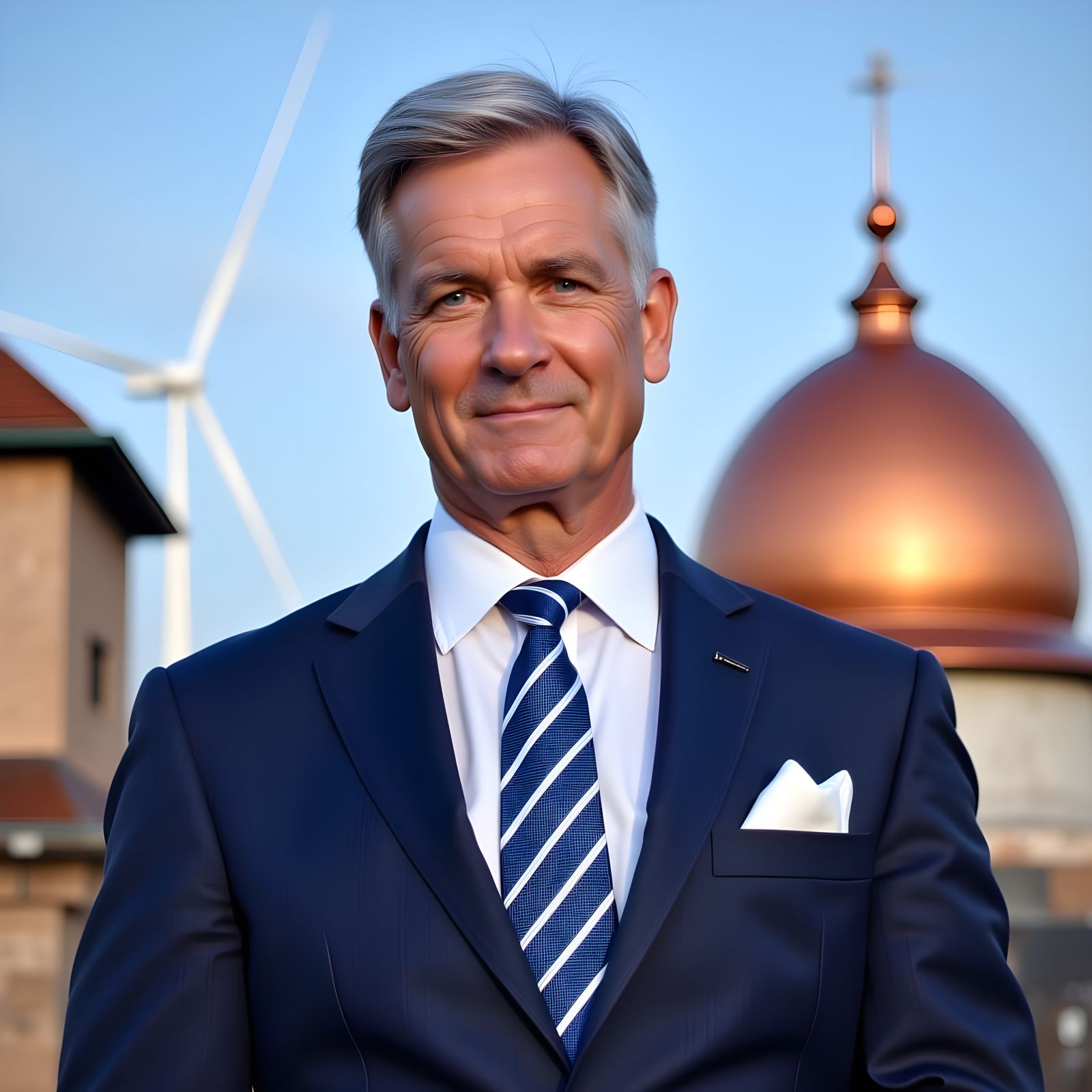 Confident Businessman in Formal Attire Under Natural Light