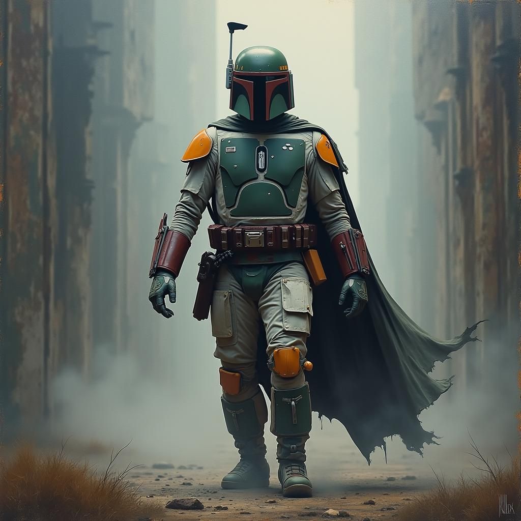 Boba Fett on Bespin: Ethereal Oil Painting