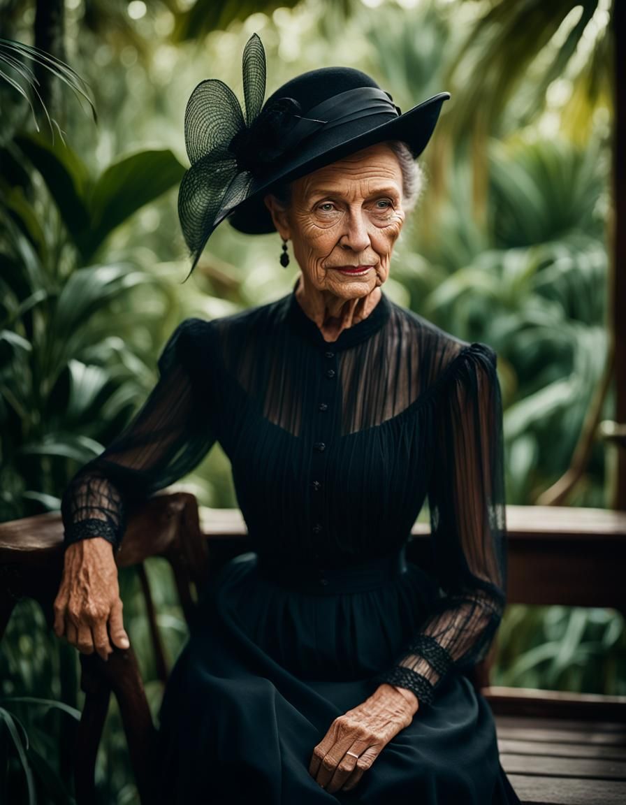 Elegant Lady in Black: Victorian-Era Australian Portrait
