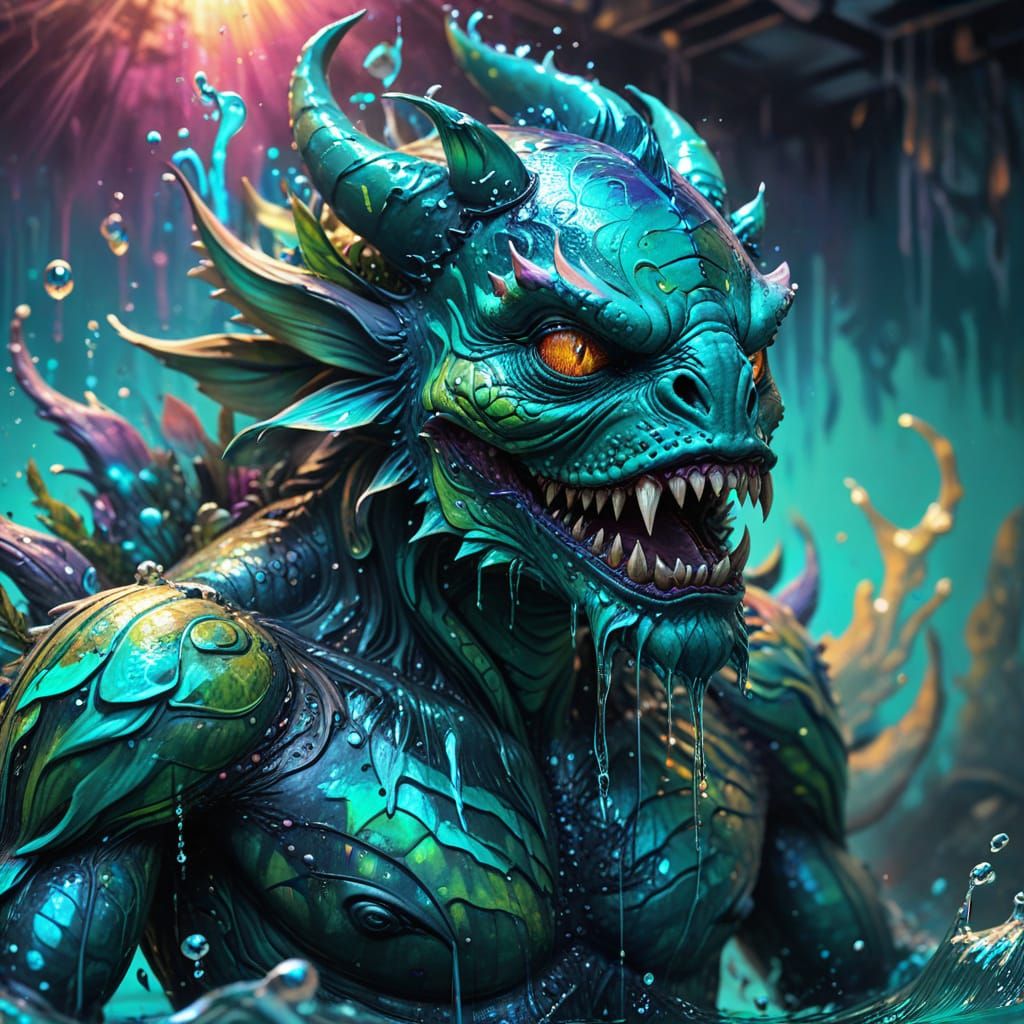 Magic Monster in Fantasy Graffiti Art