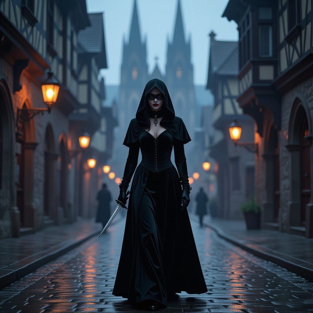 Assassin in Rainy Gothic City