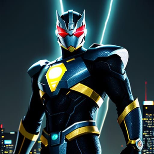 Defeated Silver Ranger in Dynamic Anime Style