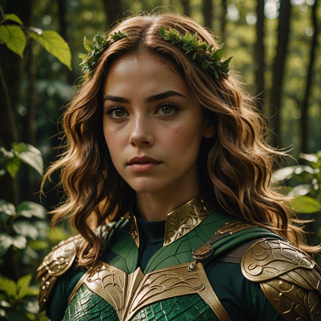 Venezuelan Wood Nymph Superhero in Hyperrealistic Style