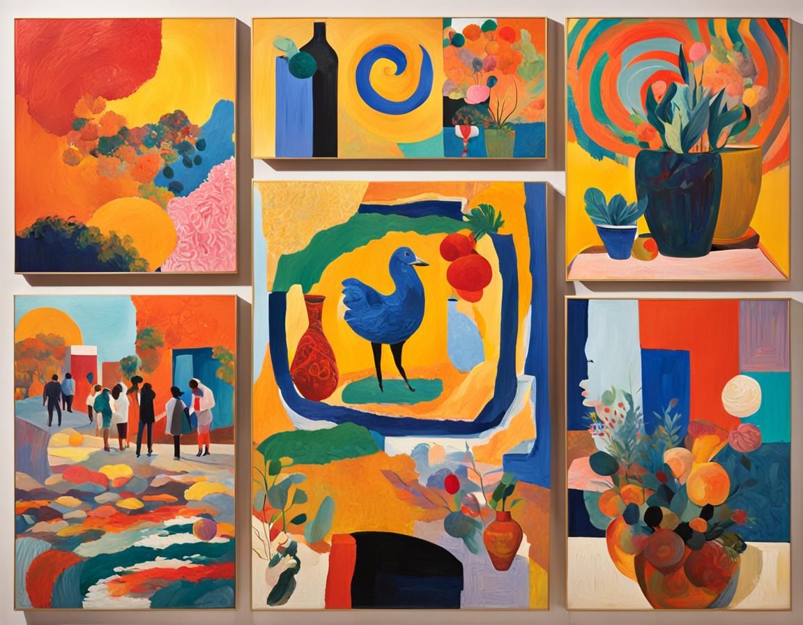 Vibrant Art Gallery with Fauvist Expressionism