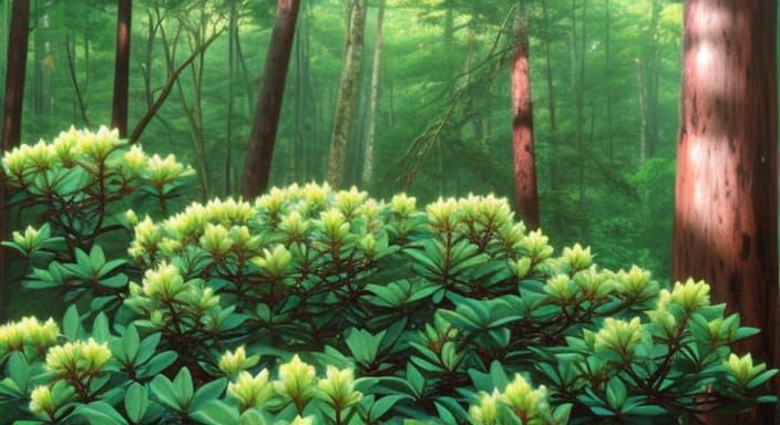 Primeval Forest with Virgin Spruce: Panoramic Painting