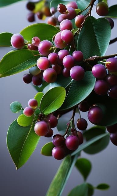 Hyperrealistic Plum Branch Still Life Painting