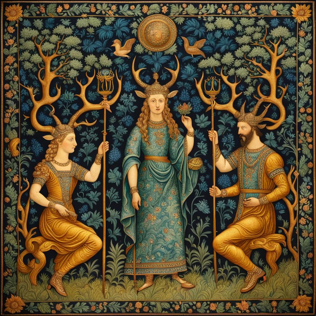 Danu and Cernunnos Renaissance Painting