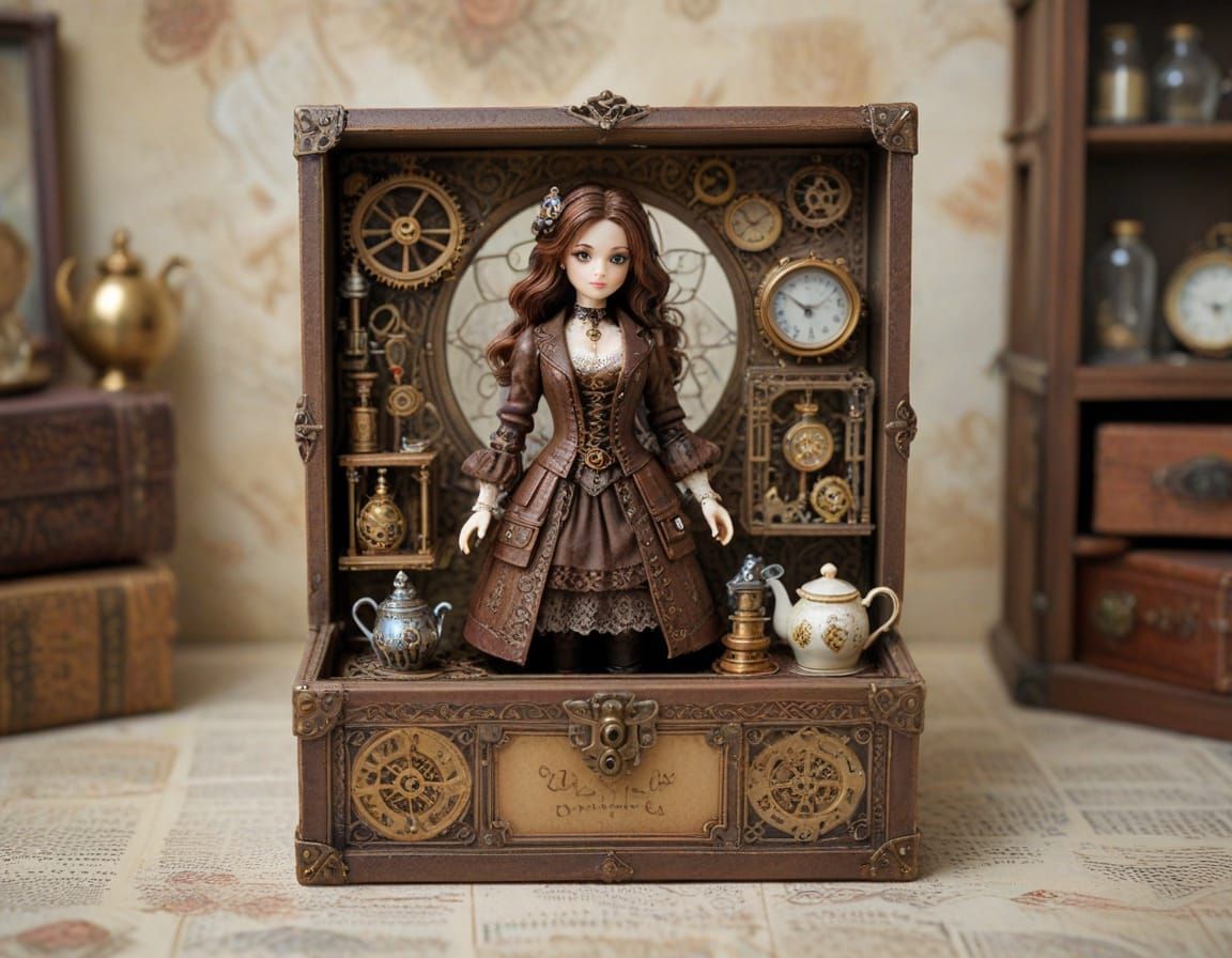 Steampunk Inventor in Victorian Elegance