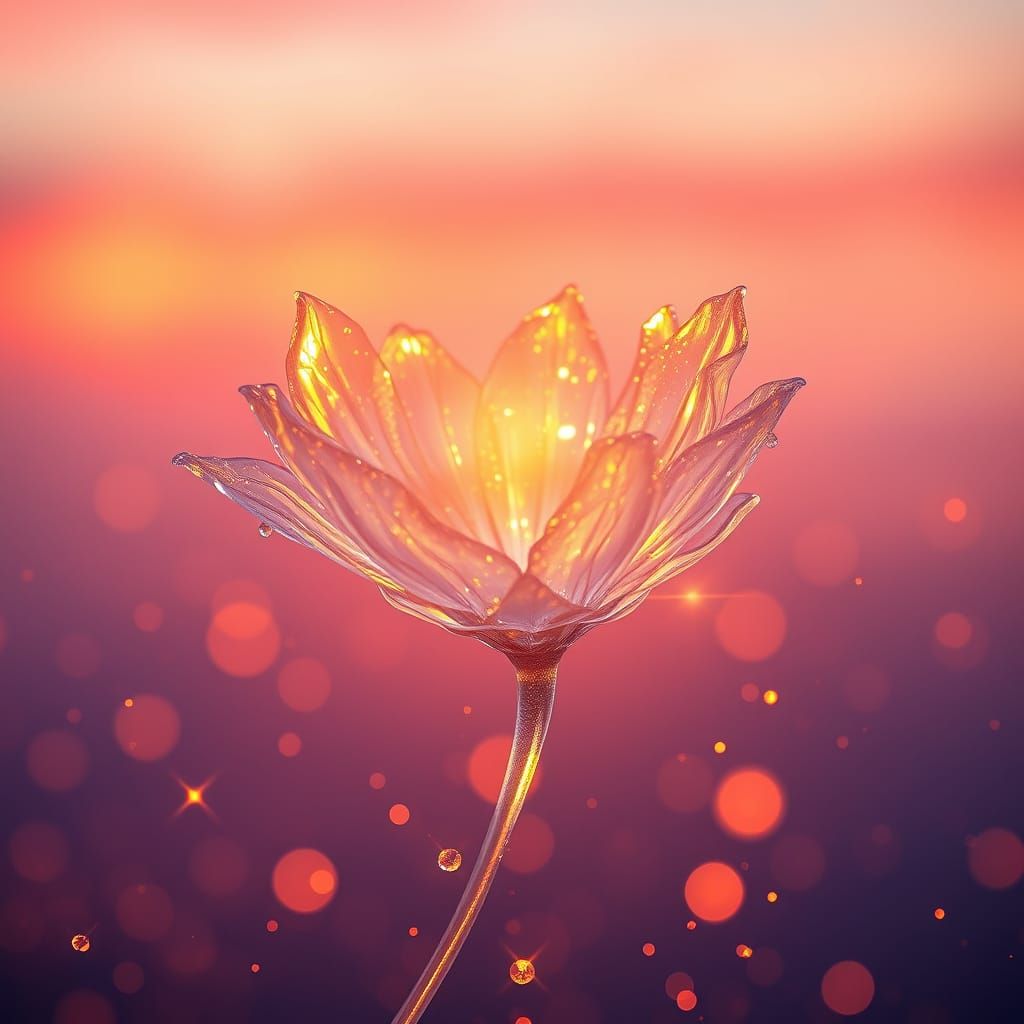 Crystal Flower in Sunset Glow