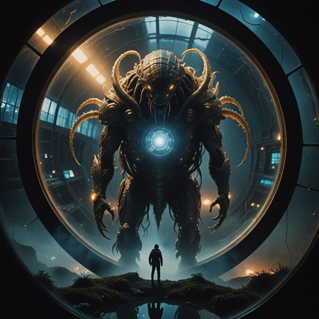 Mysterious Space Creature with Bioluminescent Markings