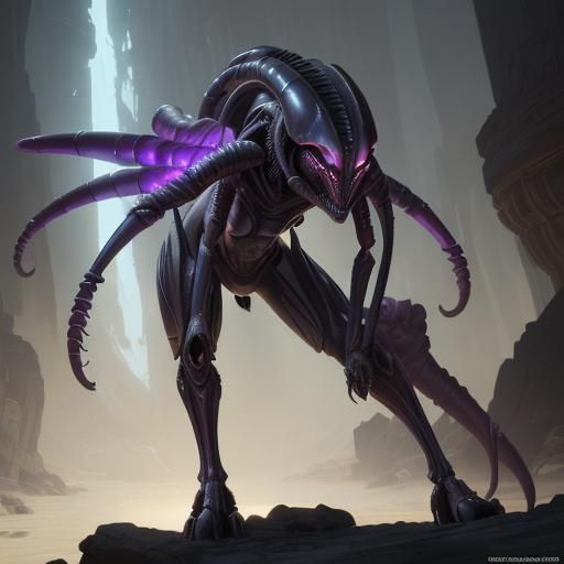 Ahsoka as Xenomorph: Dark Fantasy Concept Art