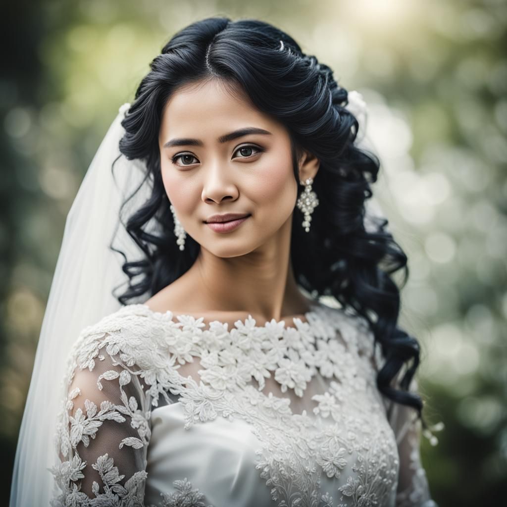 Beautiful Malaysian Bride Portrait in HDR