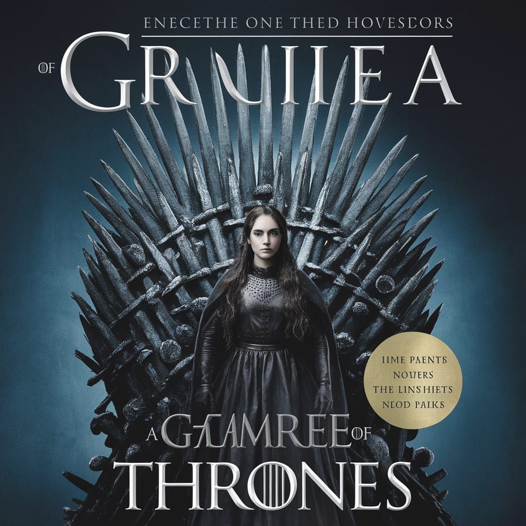 Game of Thrones Book Cover in a Dark Fantasy Style