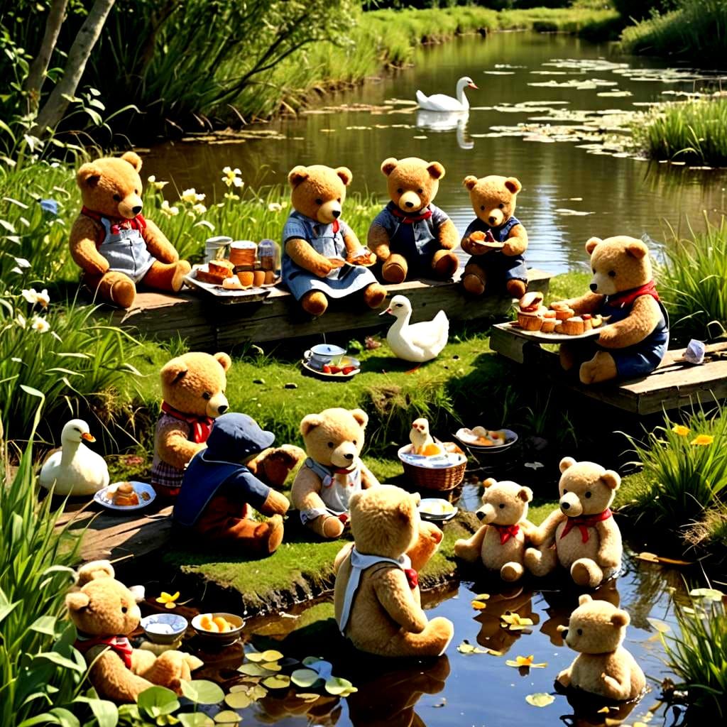 Teddy Bears' Picnic on the Riverbank