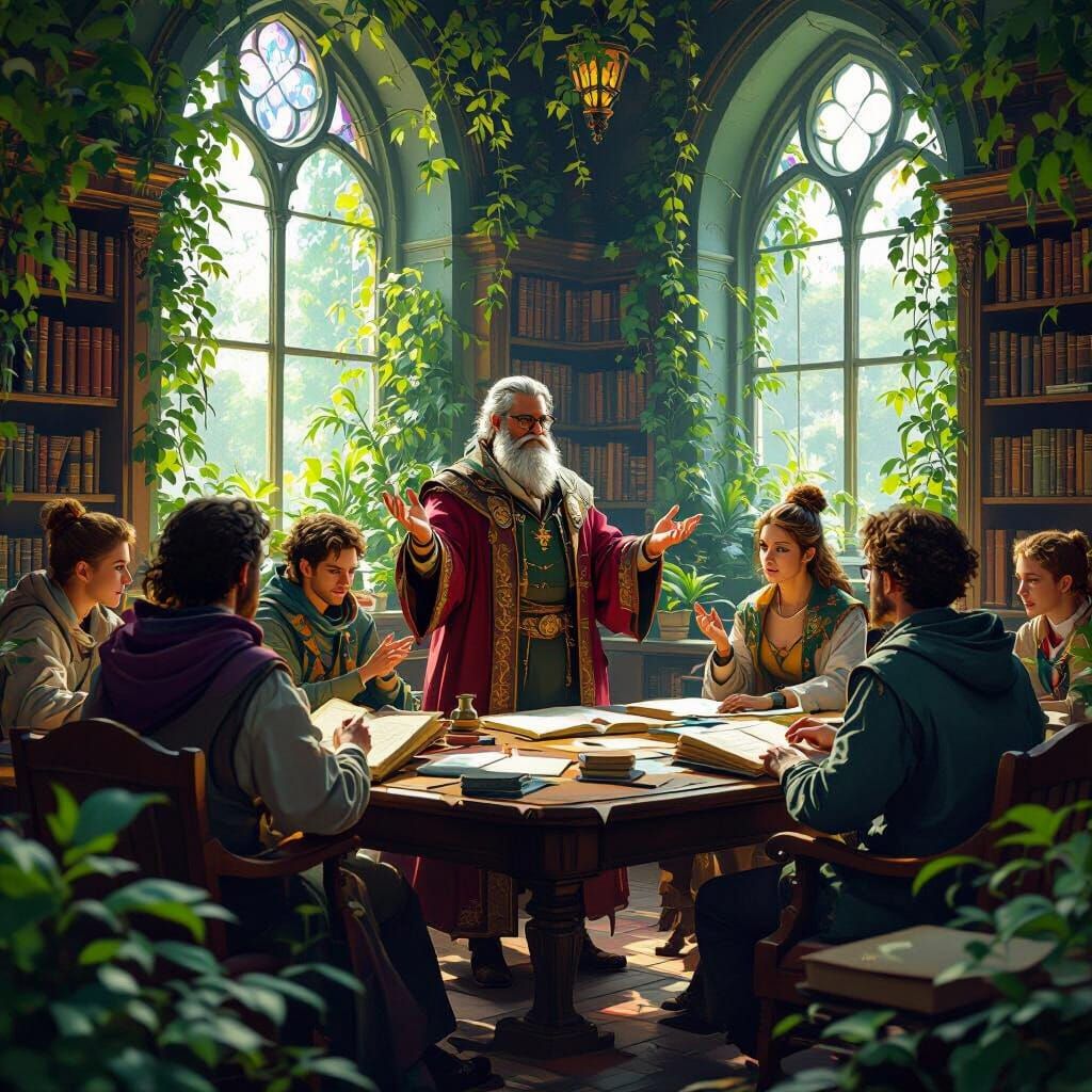 Mystical Classroom Scene as Matte Painting