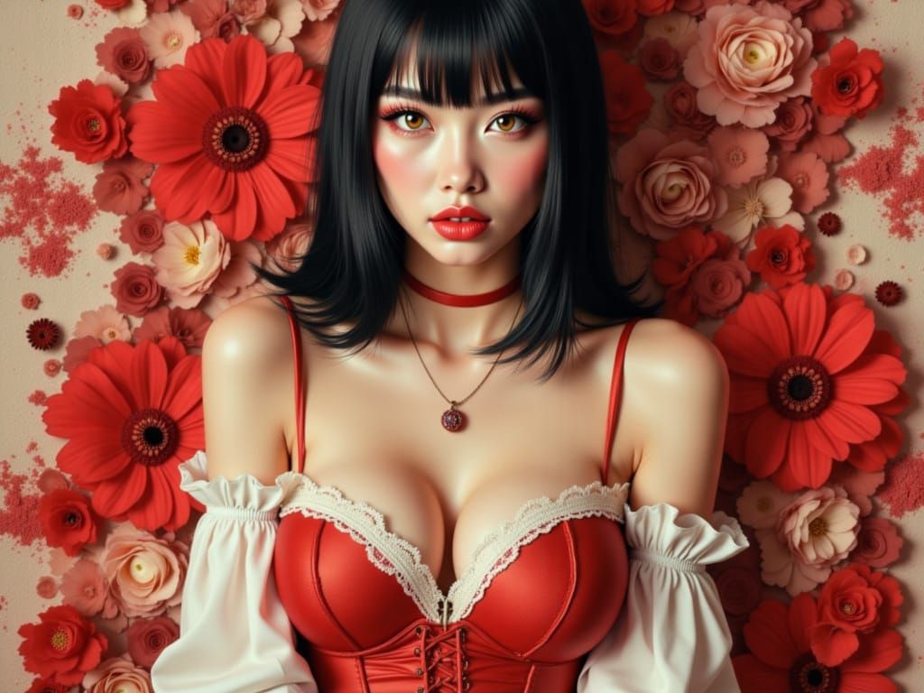 Seductive Woman with Perfect Anatomy in Shinichi Fukuda Styl...