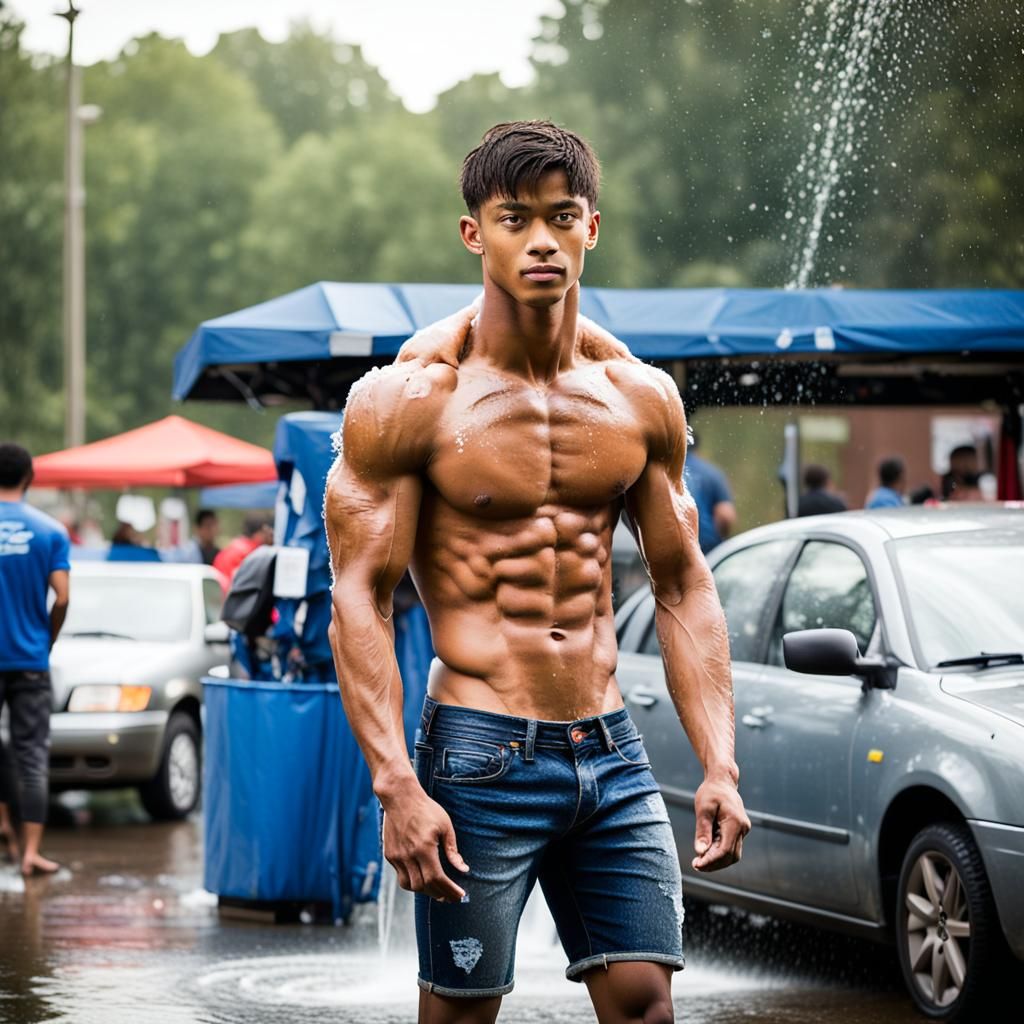 Charity car wash event