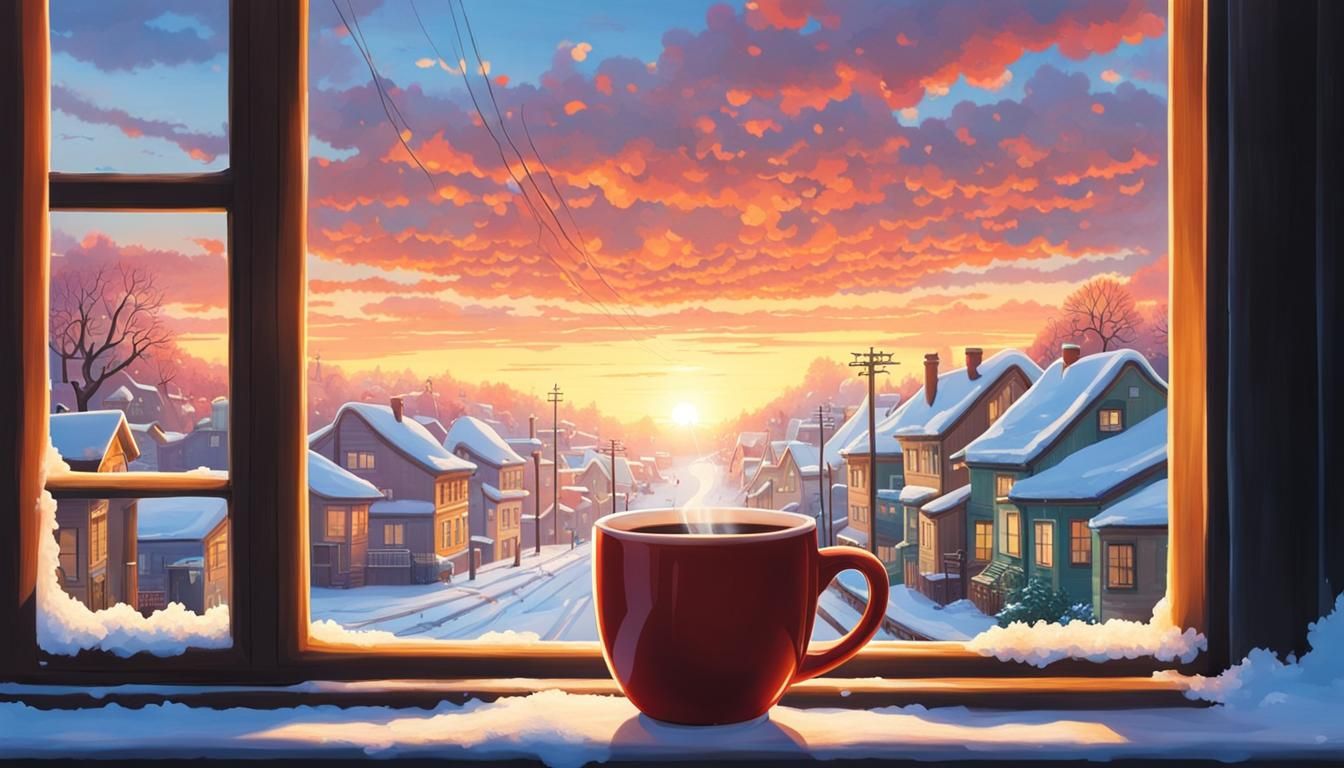 Coffee Mug Still Life in Anime Style