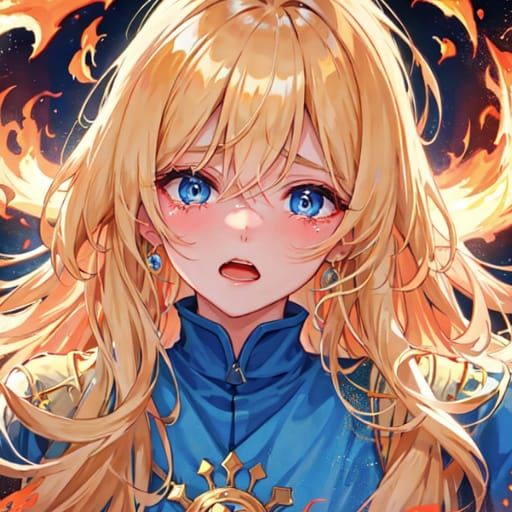 Girl Consumed by Fire: Desperate and Tearful