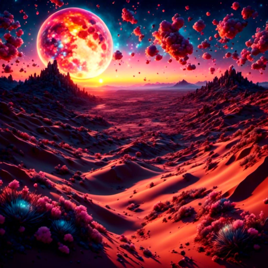 Moonrise over the desert