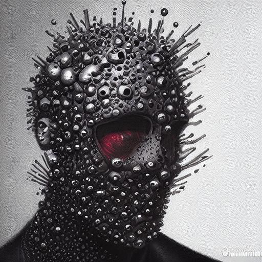 Ferrofluid Stick Man Portrait in Digital Art Style