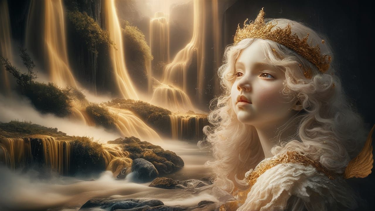 Ethereal Double Exposure: Golden Rivers of Dreams