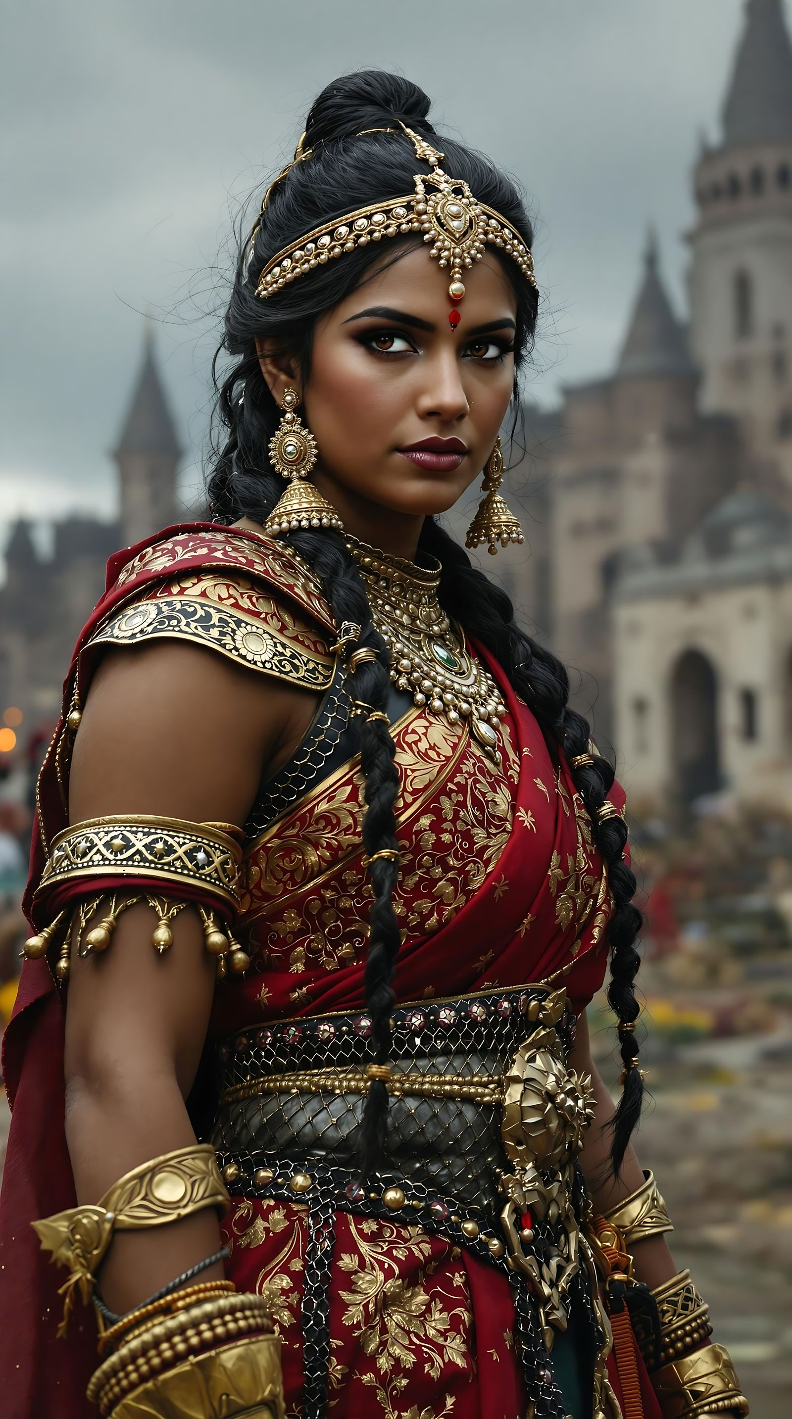 18th Century Indian Warrior Queen in Regal Splendor