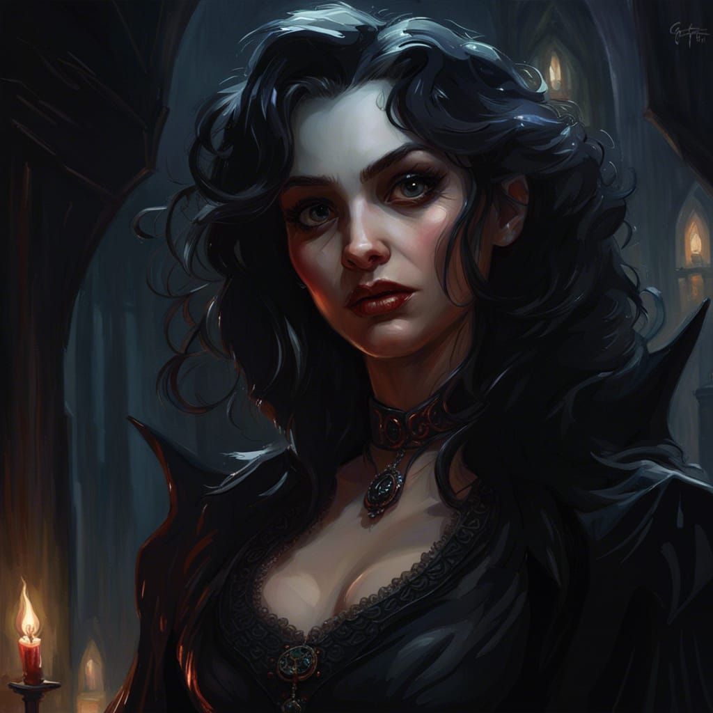 Beautiful Vampire Portrait in the Night
