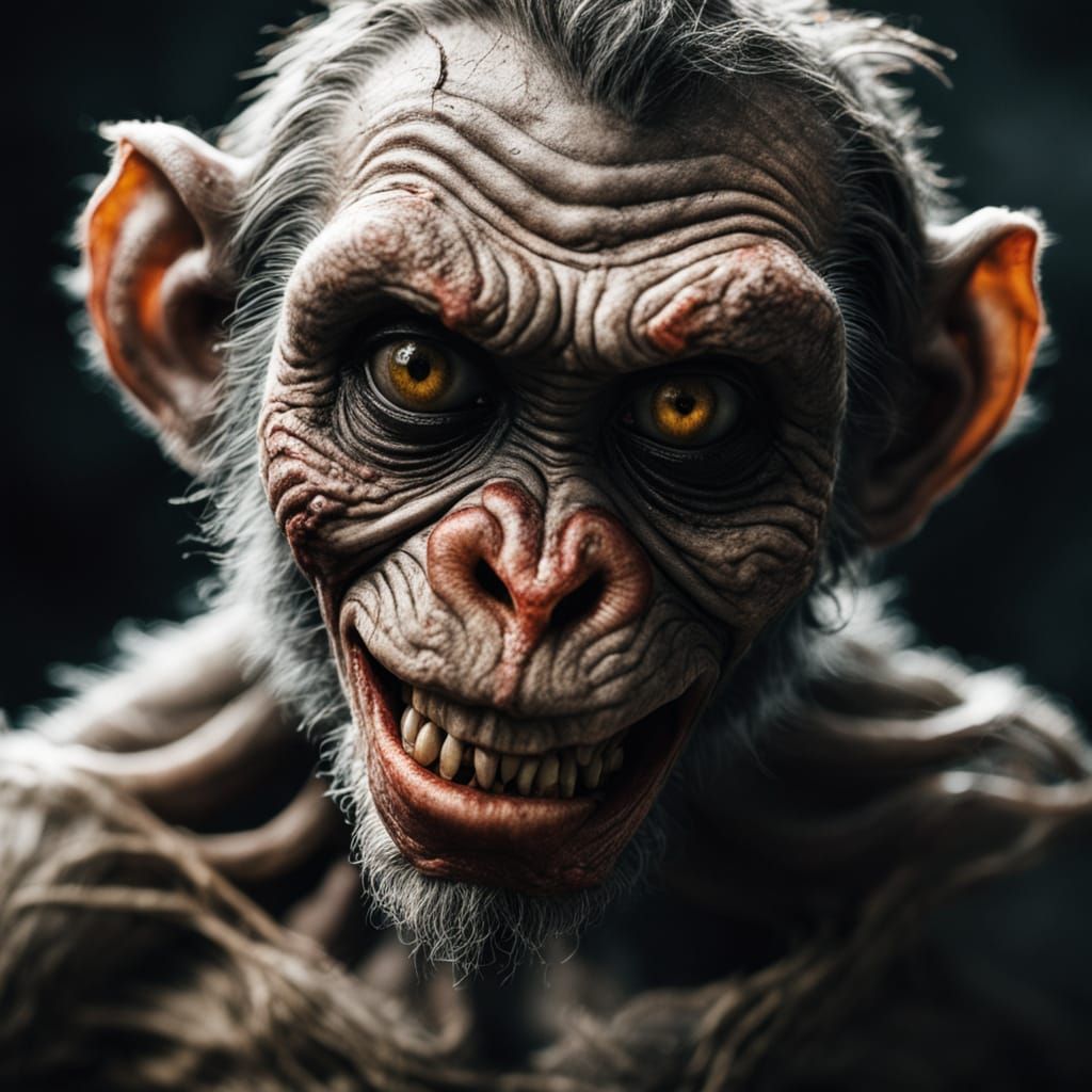 Grizzled Clown Monster Bares Feral Grin