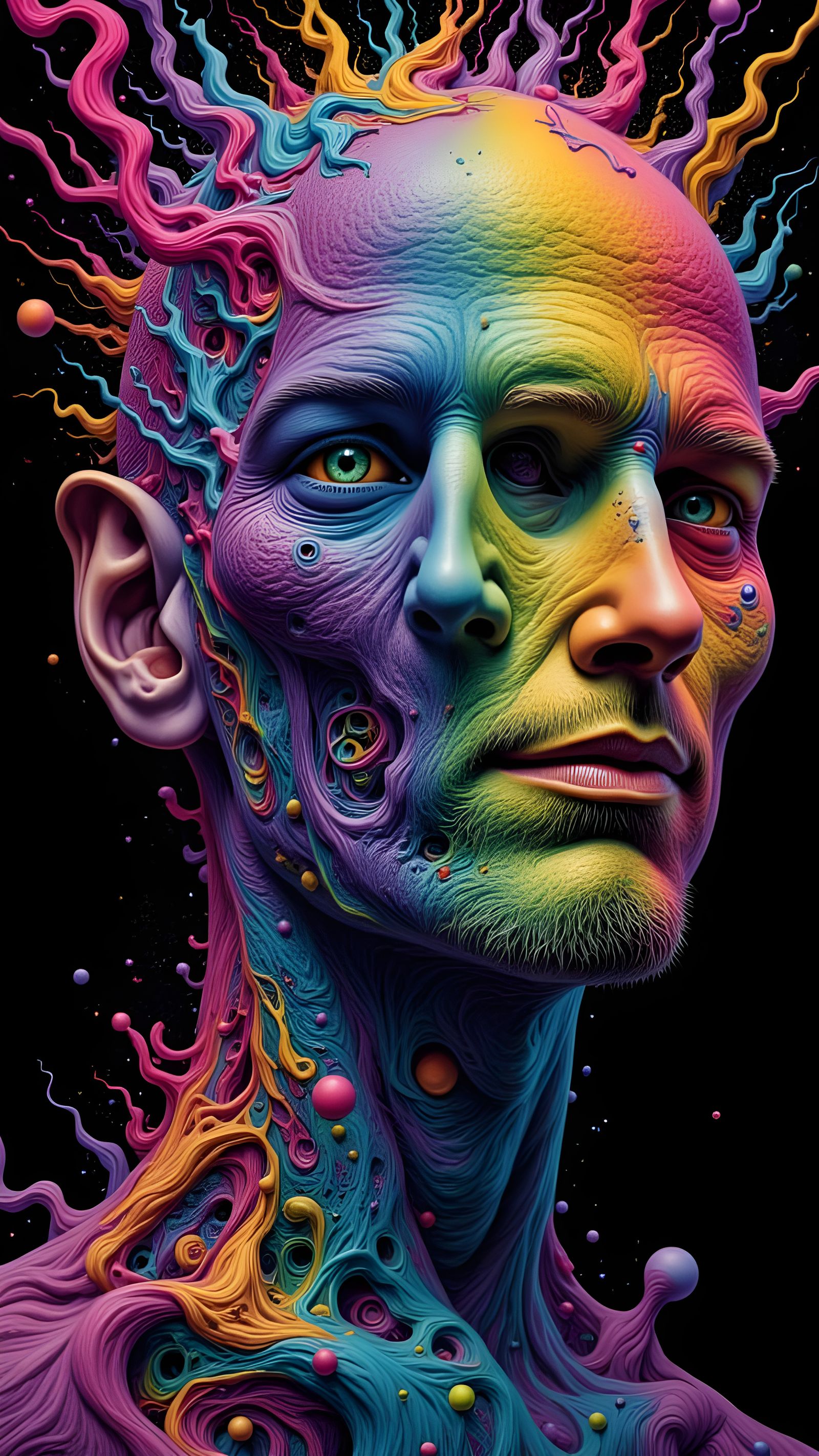 Fractal Faced Man in Dreamscape Style