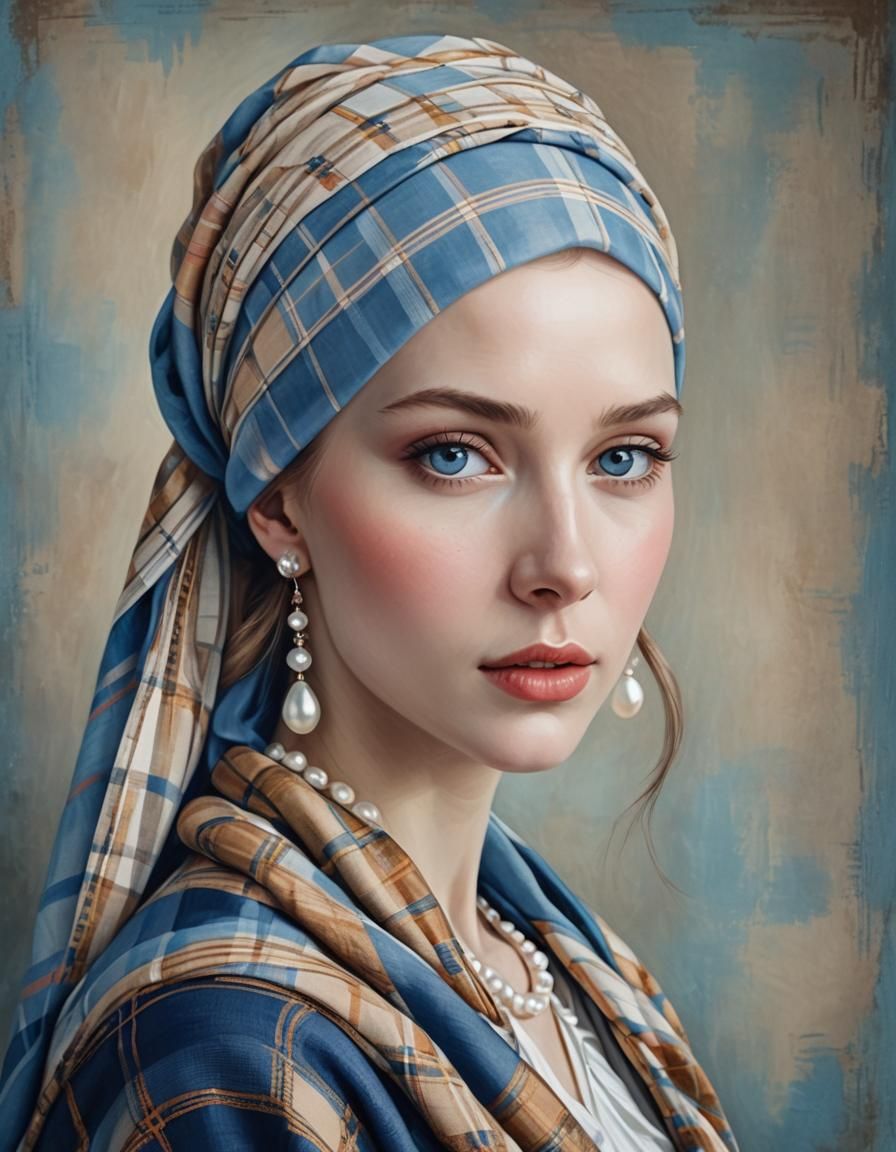 Delicate Girl Portrait with Pearl Earring