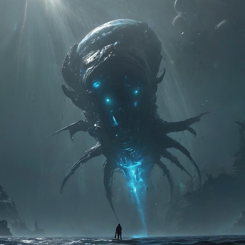 Colossal Creature Emerges on Alien Water Planet