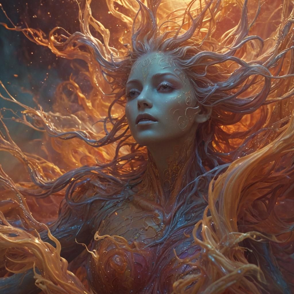 Elemental World in Surreal Colors, Fantasy Concept Art