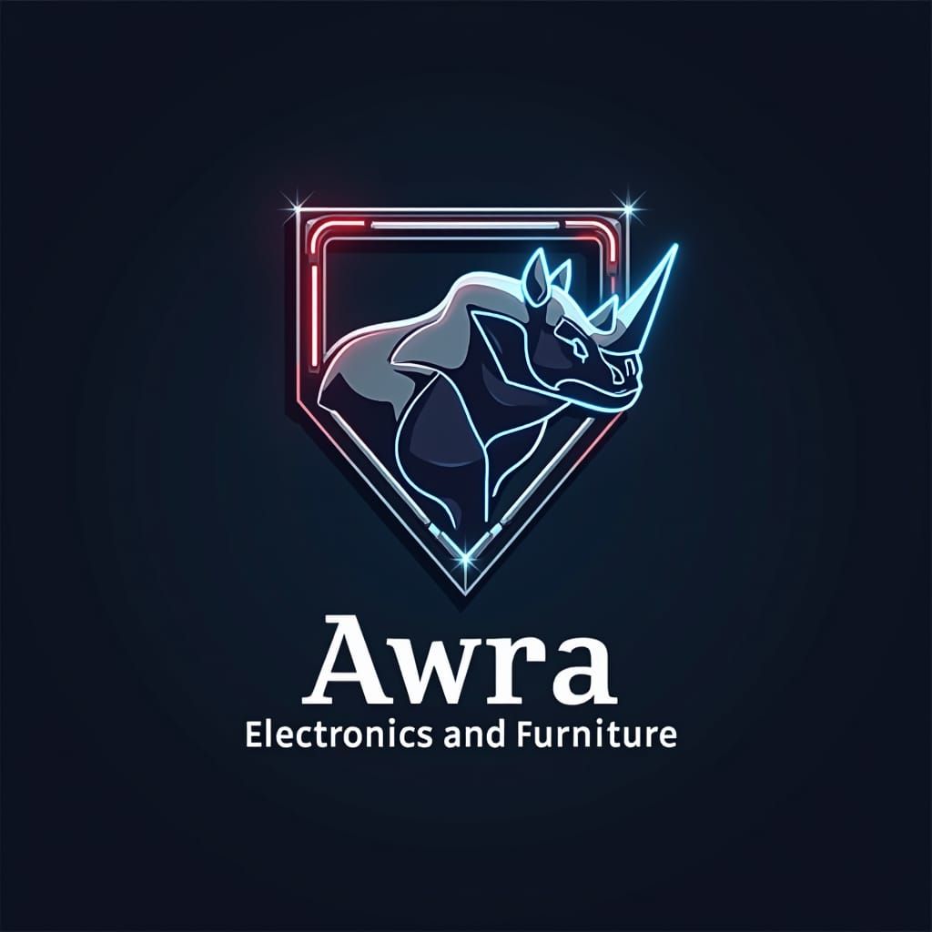 Futuristic Abstract Rhino Logo Design in Modern Style