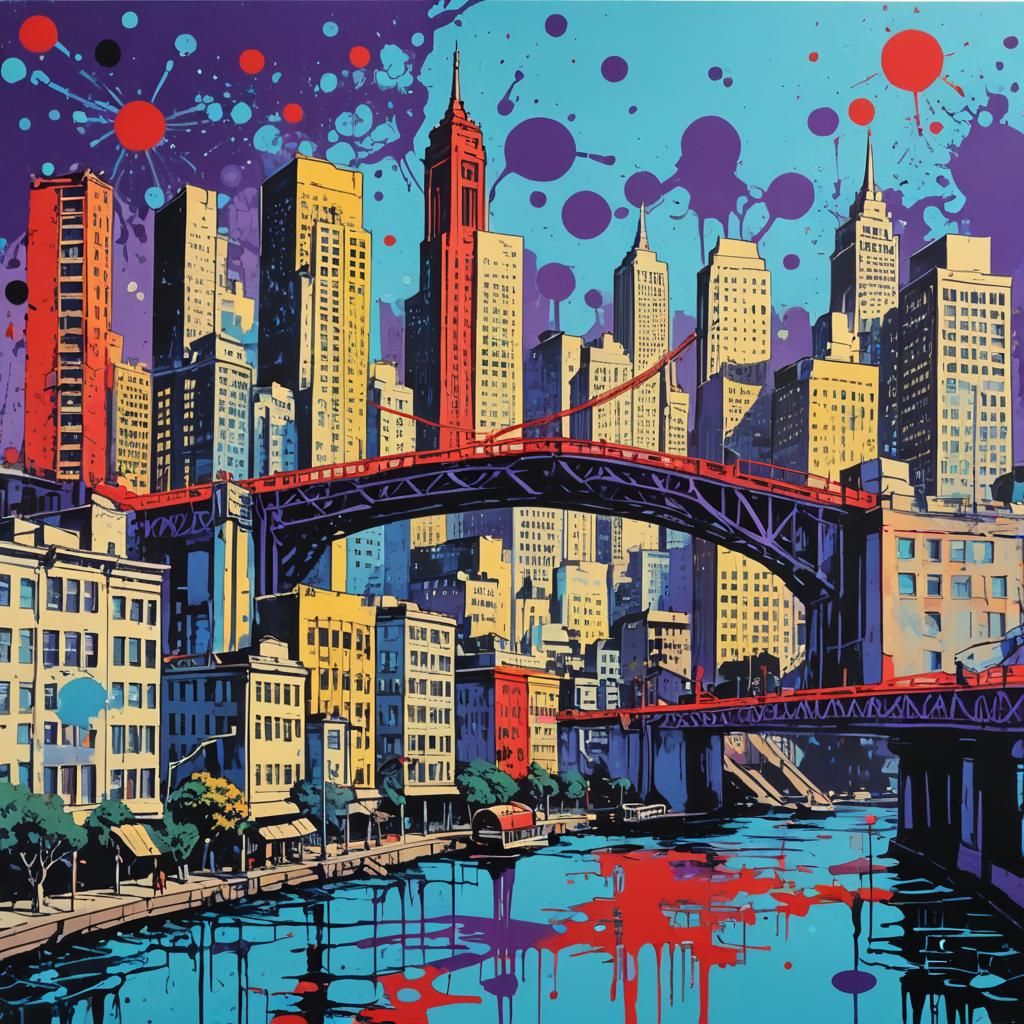 San Francisco Cityscape in Pop Art Style
