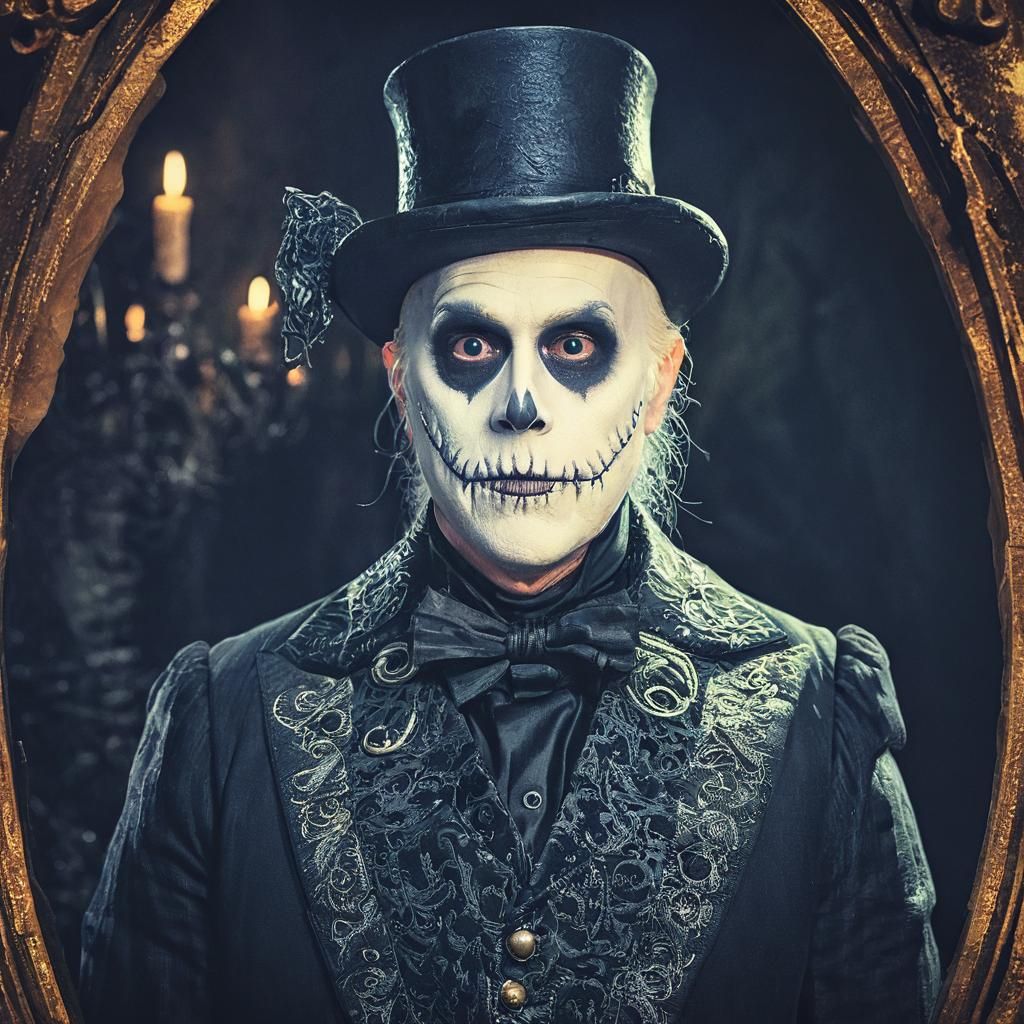 Gothic Portrait in Tim Burton's Nightmare Style