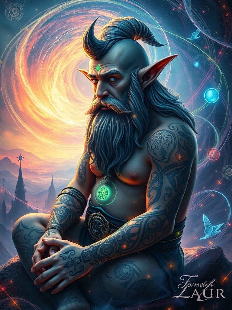 Enchanted Dwarf Portrait in Whirling Spirit Dance Style