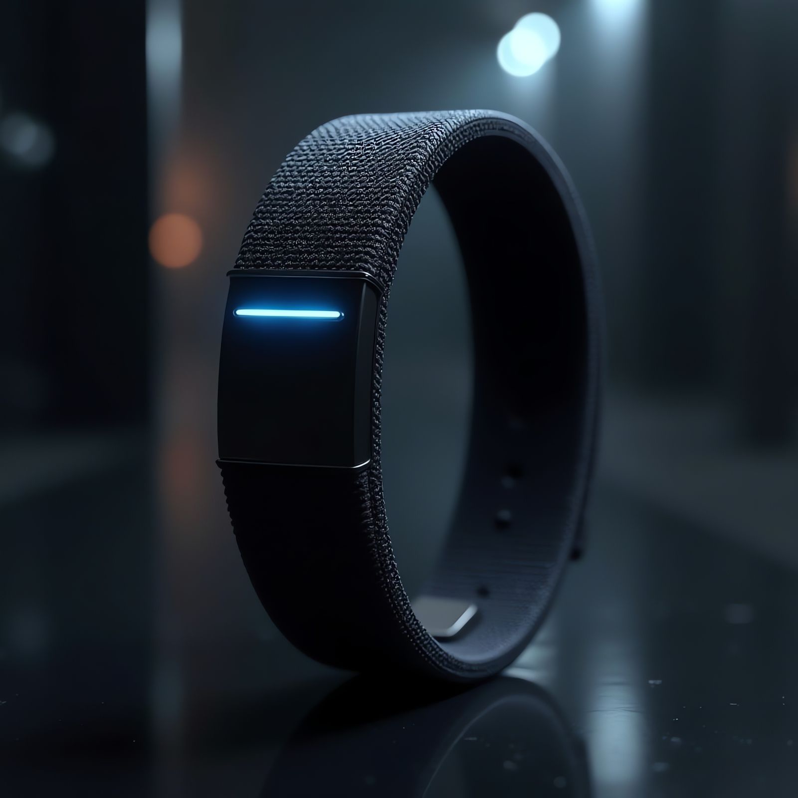Luxury Futuristic Fitness Tracker Wristband in Cyberpunk Sty...