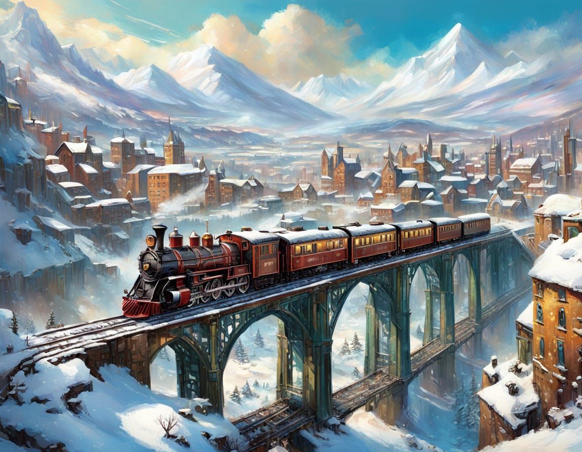 Steampunk Train Conquers Winter Valley