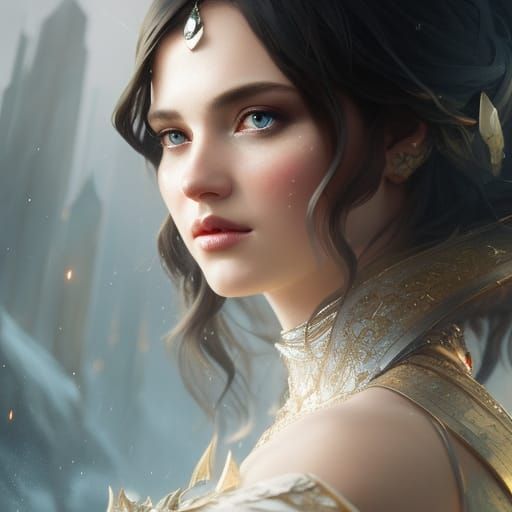 Mystical Witch Portrait with Dark Magic Necklace