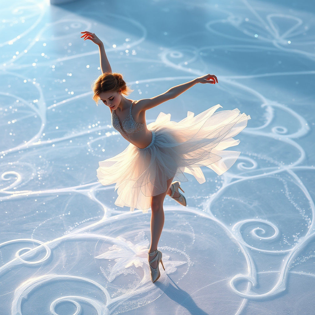 Ethereal Ice Dancer on Shimmering Rink