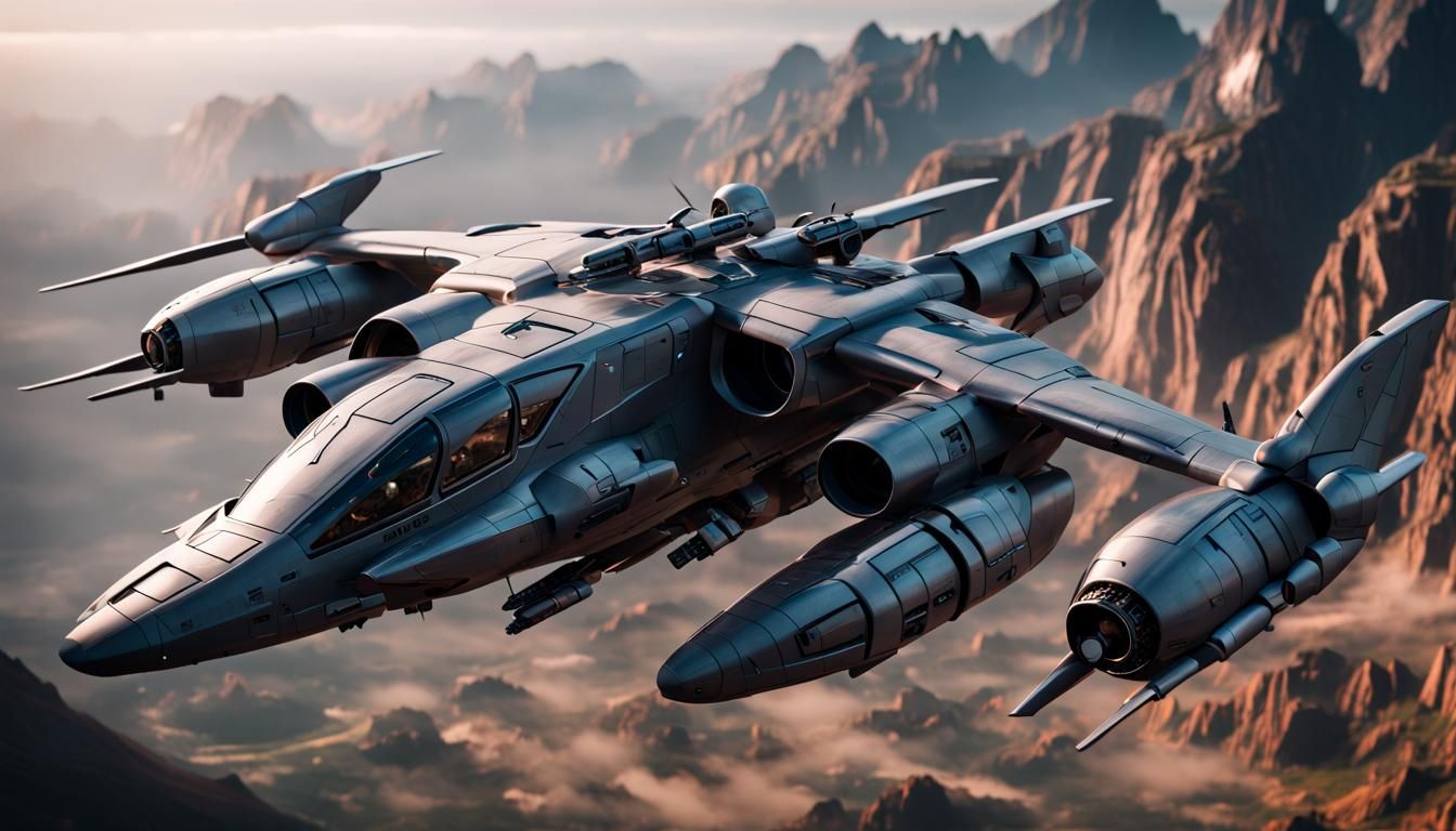 Hyperrealistic 8K VTOL Dropship with Intricate Details