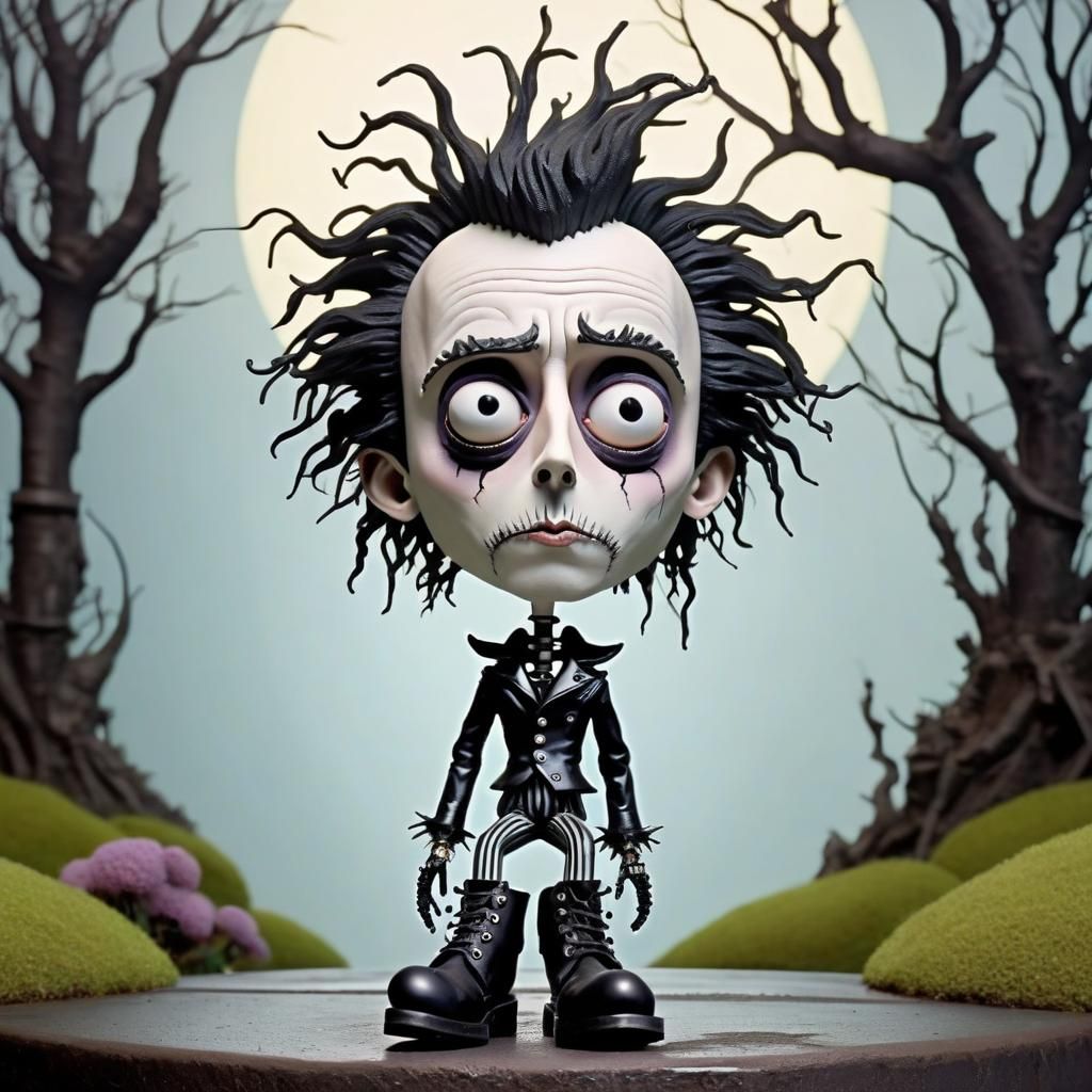 Edward Scissorhands Bobblehead in Burtonesque Style