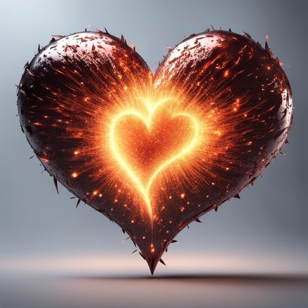 Realistic Flame Heart in 4K HDR
