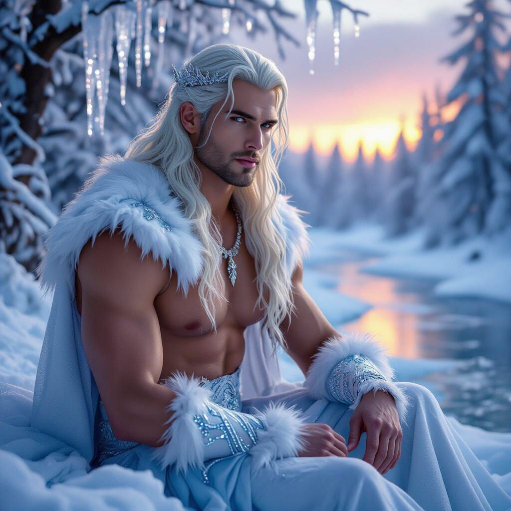 Ethereal Ice King in Frozen Forest