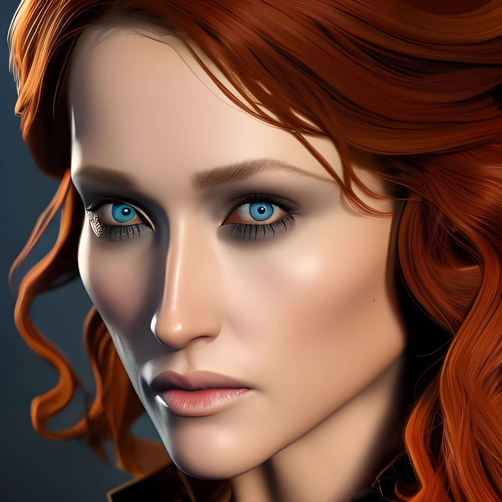 Steampunk Becky Lynch Portrait in Art Nouveau Style