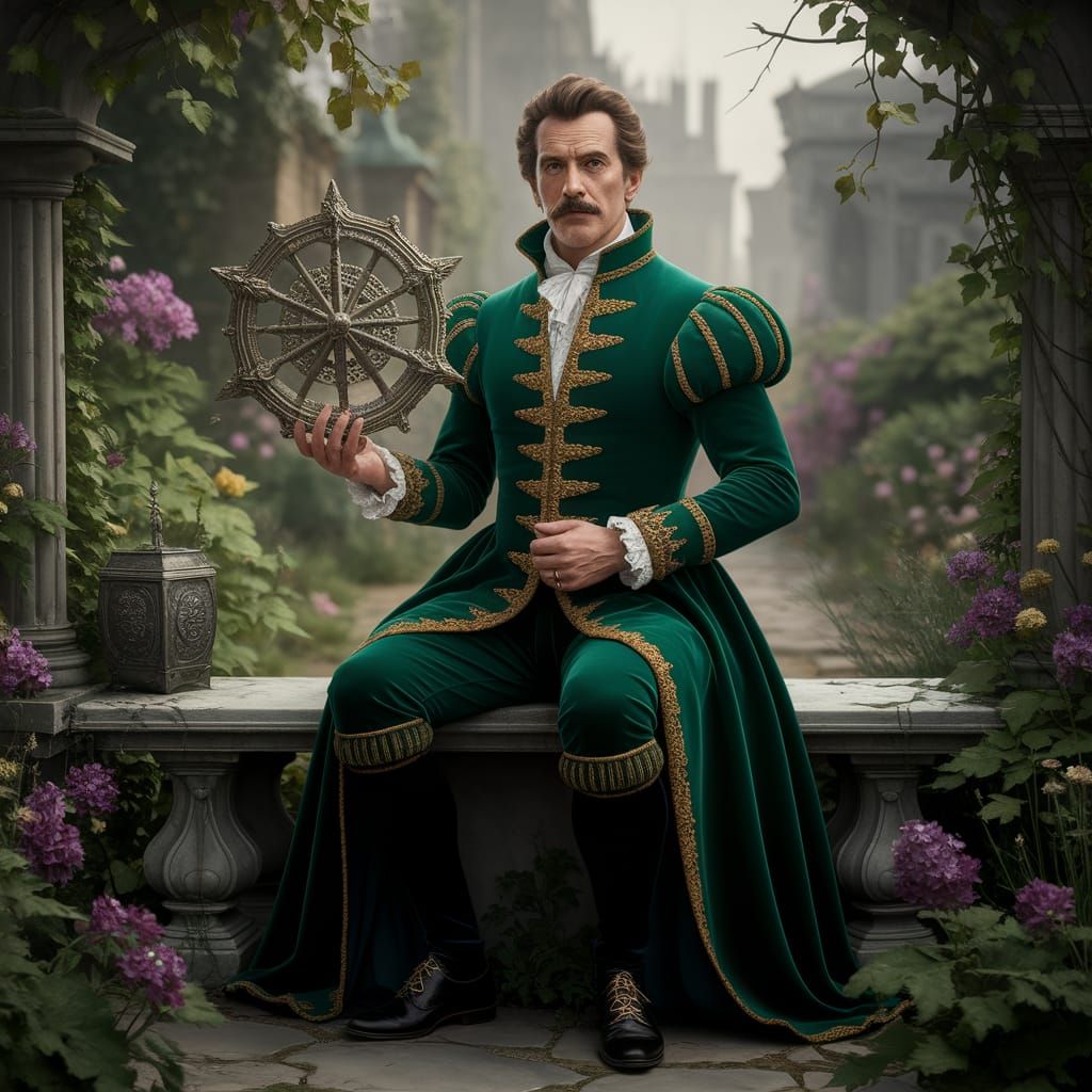 Gentleman with Artifact in Renaissance Dress