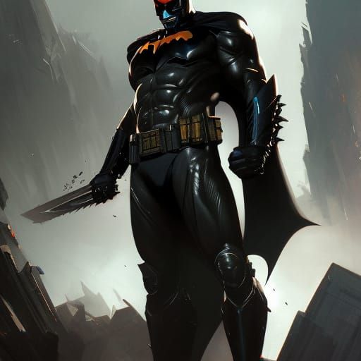 Hyperdetailed Dark Knight in Adamantium Armor