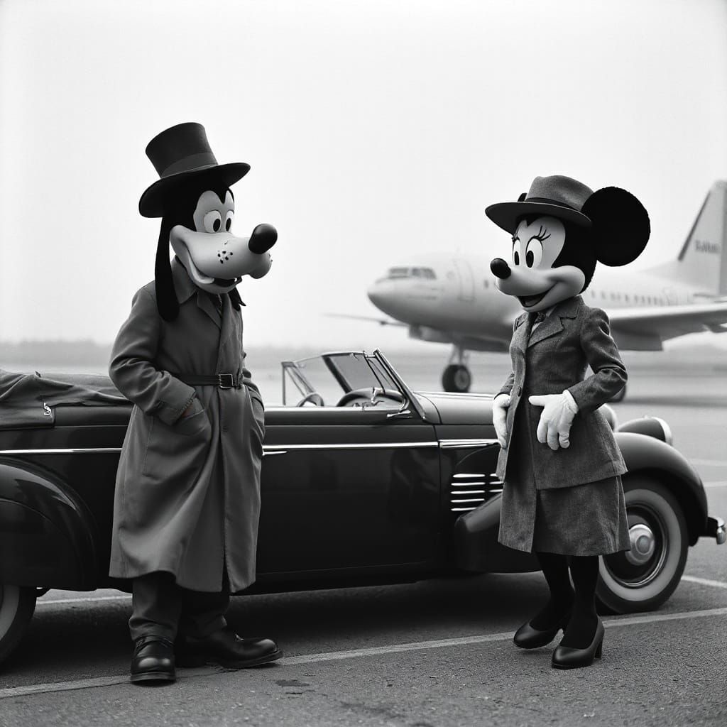 Casablanca's Rick and Ilsa Farewell in a Foggy Night