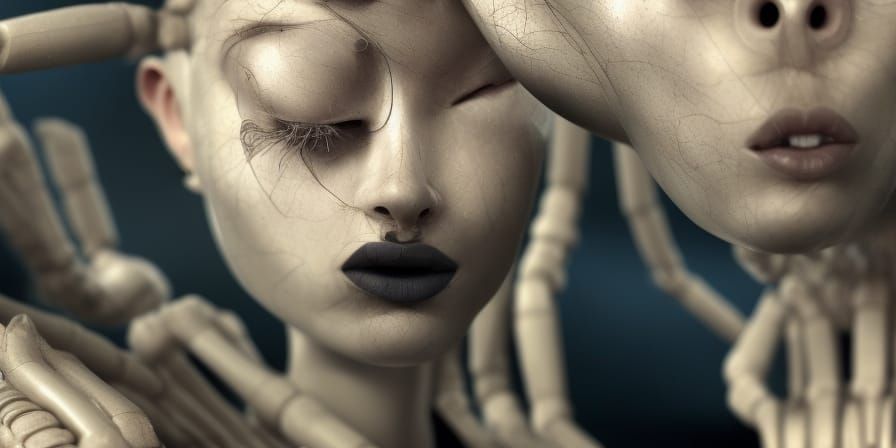 Futuristic Wired Portrait in Digital Art Style